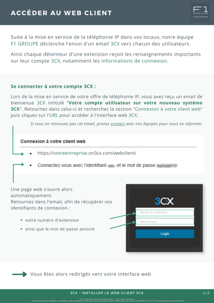 accéder au web client 3CX